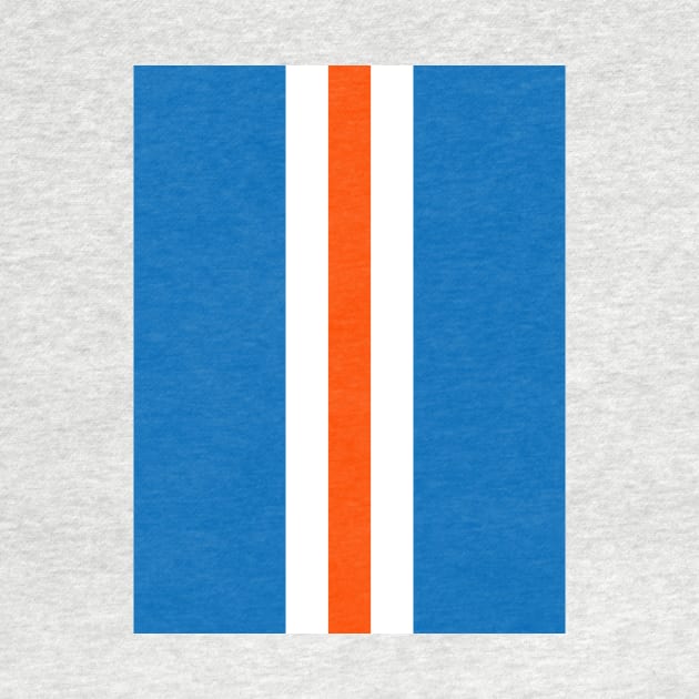 Retro American Basketball Stripes New York, Blue, White, Orange by Culture-Factory